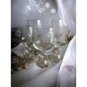 Cascade Etch Clear Crystal Glasses Set 3 And Set 2